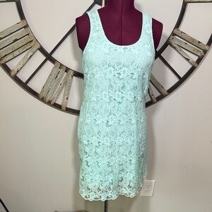 Blush by Young Threads Mint Green Lace Sleeveless Dress